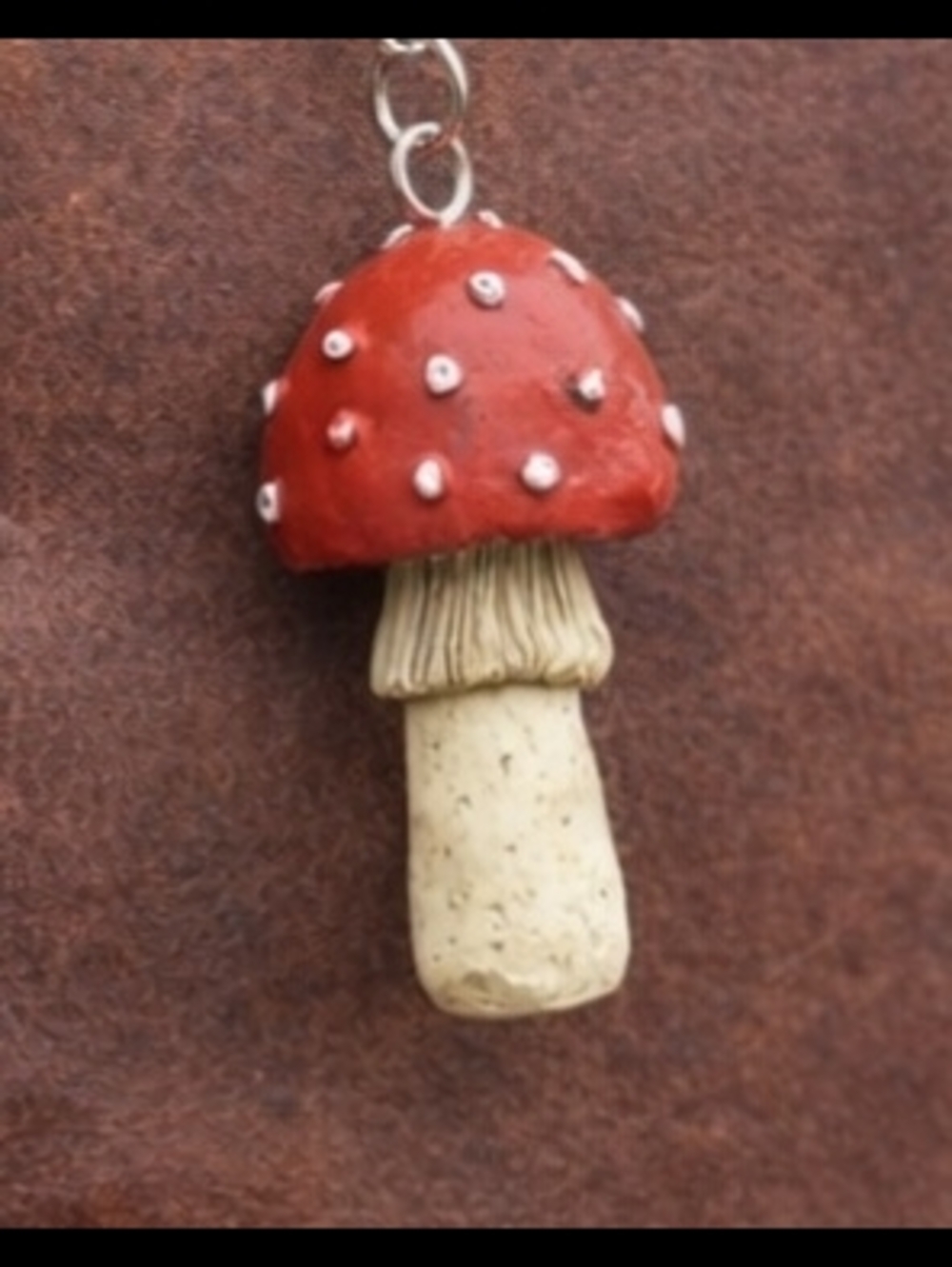 Mushroom Girl Bag Charm Handmade - Picture 2 of 4